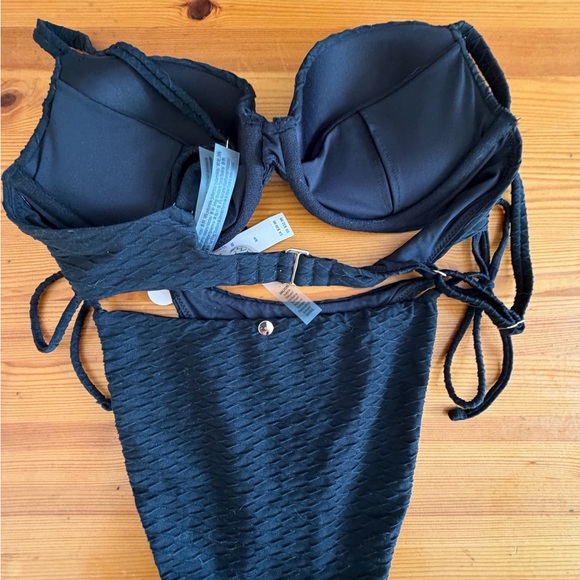 Victorias Secret Swimsuit 34C Icon Push Up Top Bikini Set Small Bottom Black NWT - Picture 3 of 4